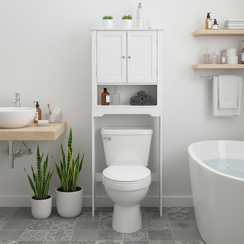 Sleek over toilet cabinet 18cm - toilet,