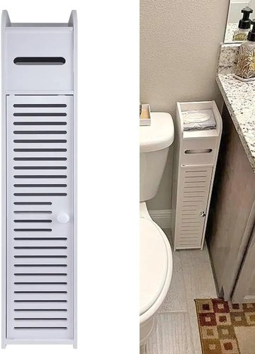 White slim bathroom storage - slim,