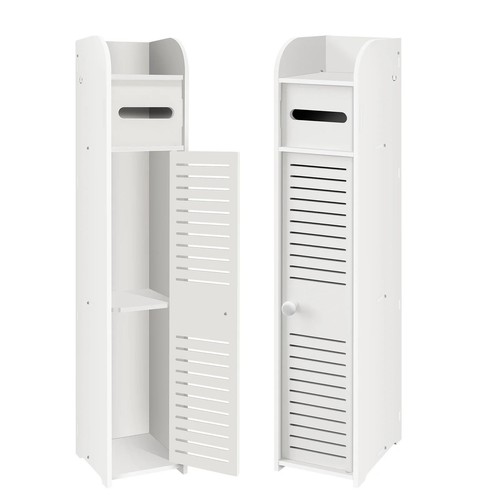 White bathroom storage cabinet - bathroom,