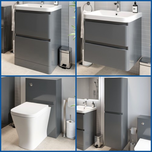 Grey bathroom furniture vanity - furniture,